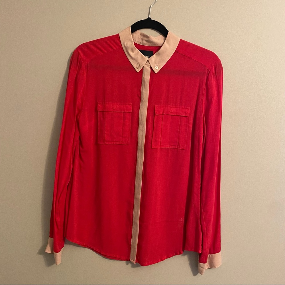 Anthropologie pink button down